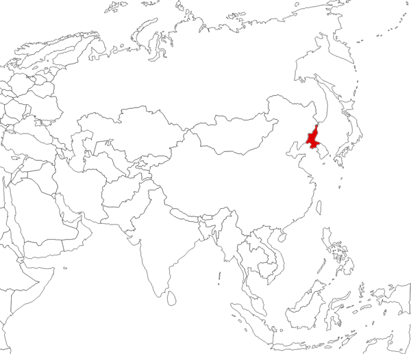 Corea del Norte en el mapa