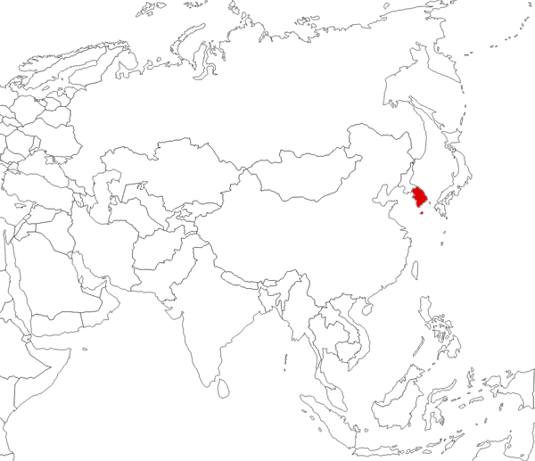 Corea del Sur en el mapa