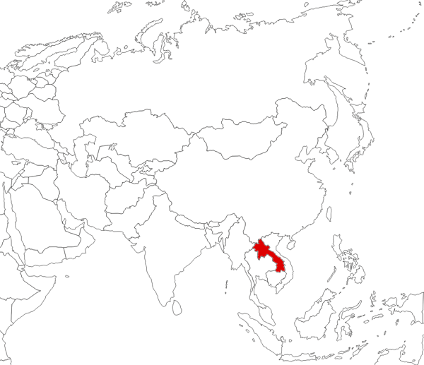 Laos en el mapa