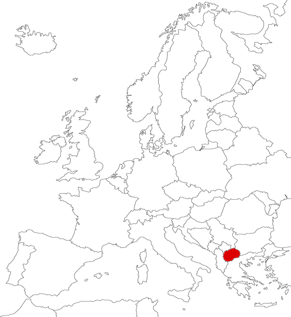 Macedonia del Norte en el mapa