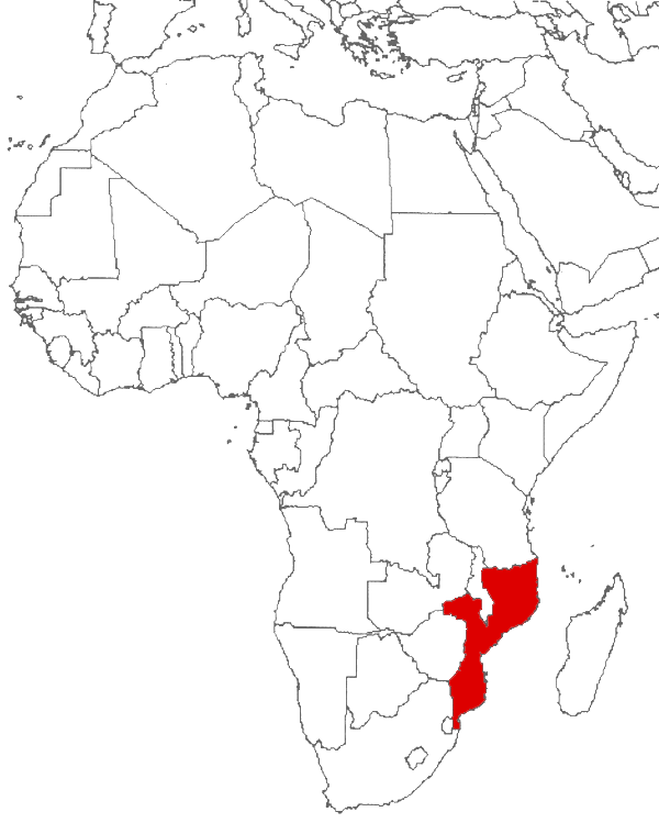 Mozambique en el mapa