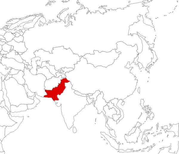 Pakistán en el mapa