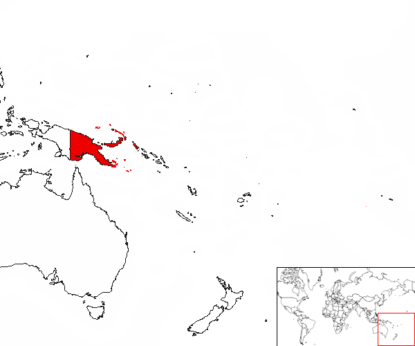 Papúa Nueva Guinea en el mapa