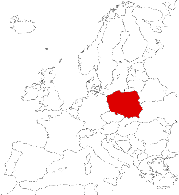 Polonia en el mapa