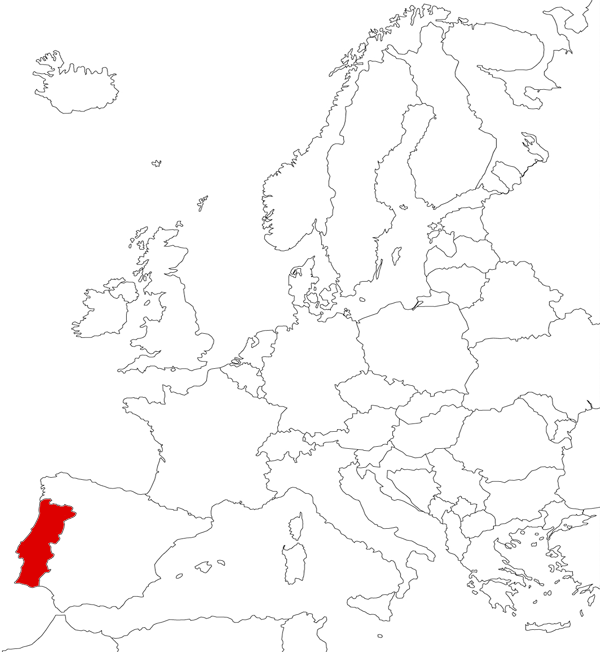 Portugal en el mapa