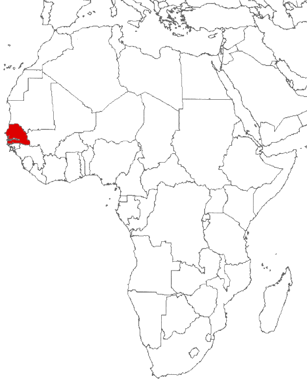 Senegal en el mapa