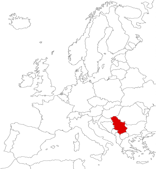 Serbia en el mapa