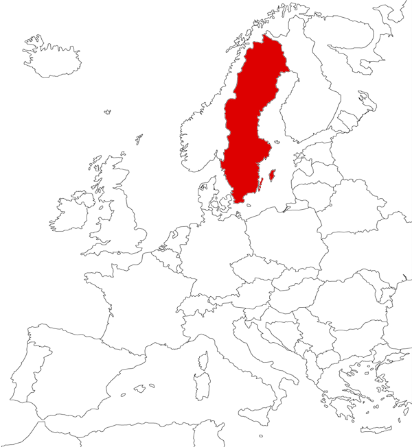 Suecia en el mapa