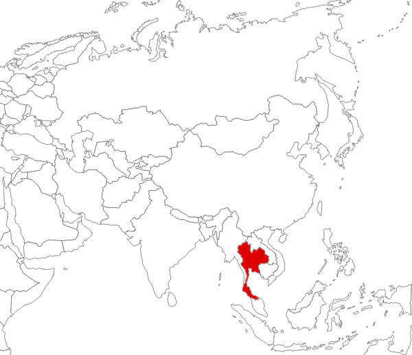 Tailandia en el mapa