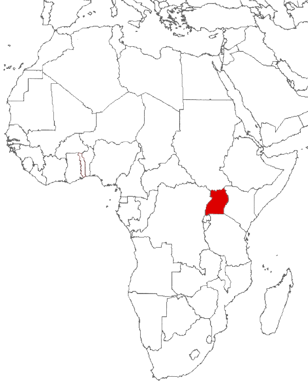 Uganda en el mapa