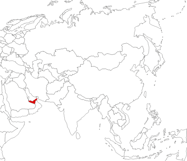 Emiratos Árabes Unidos en el mapa