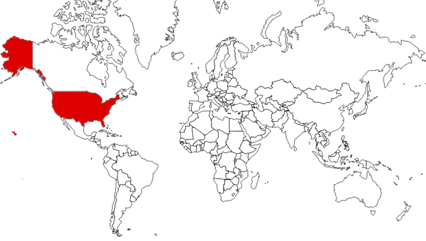 Estados Unidos de América en el mapa