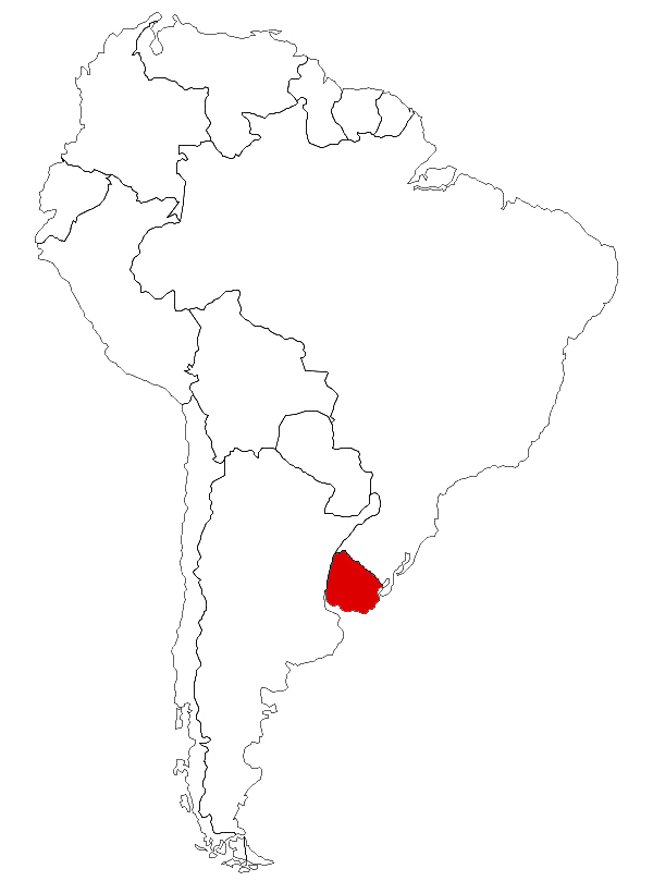 Uruguay en el mapa