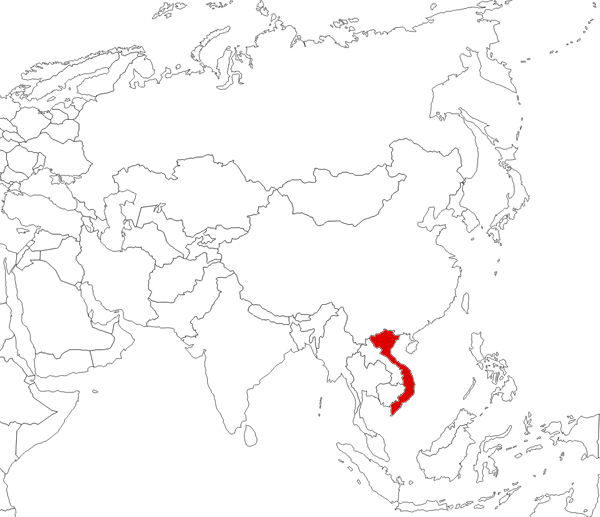 Vietnam en el mapa