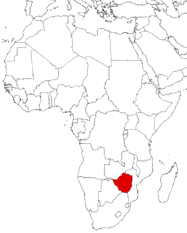 Zimbabue en el mapa