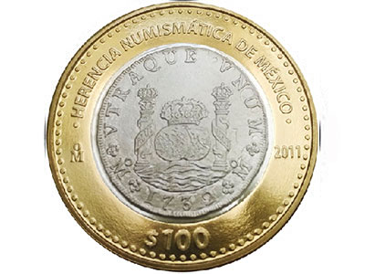 100 pesos commemorative Herencia numismáticaa