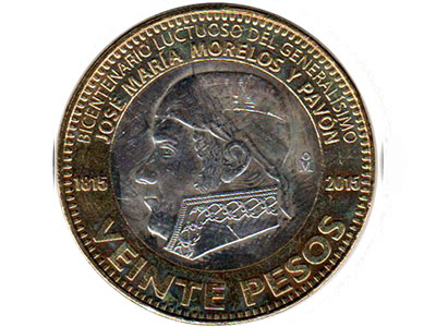 20 pesos conmemorativos