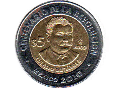 5 pesos - Centenario de la Revolución