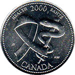 Canada 25 centavos 2000 moneda