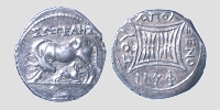 Symbols on the obverse. V-type alpha