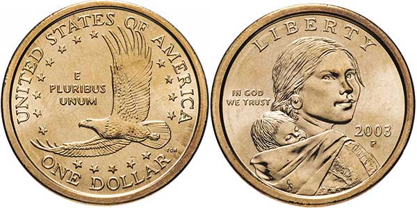 us 1 dollar 2003 p