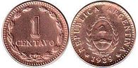 Argentina moneda 1 centavo 1939