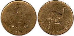 Argentina coin 1 centavo 1987