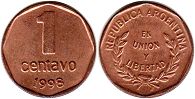 Argentina coin 1 centavo 1998