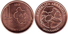 Argentina moneda 1 peso 2017