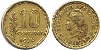 Argentina moneda 10 centavos 1970