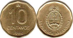 Argentina moneda 10 centavos 1985