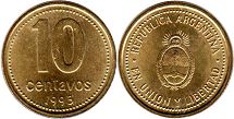 Argentina moneda 10 centavos 1993
