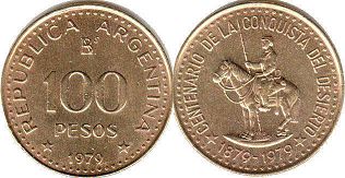 Argentina moneda 100 pesos 1979 Patagonia