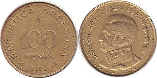 Argentina moneda 100 pesos 1979