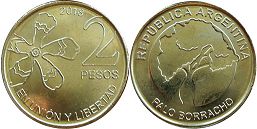 Argentina moneda 2 pesos 2018