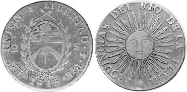 Argentina moneda 2 soles 1815