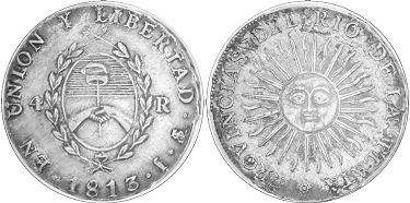 Argentina moneda 4 reales 1813