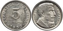 Argentina moneda 5 centavos 1953