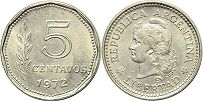 Argentina moneda 5 centavos 1972