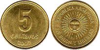 Argentina moneda 5 centavos 2007