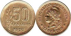 Argentina moneda 50 centavos 1970