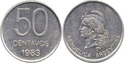 Argentina moneda 50 centavos 1983