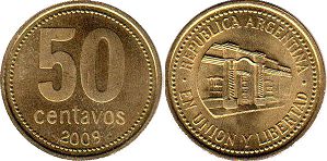 Argentina moneda 50 centavos 2009