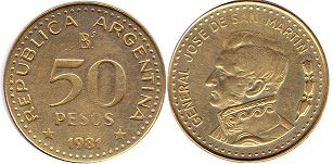 Argentina moneda 50 pesos 1981