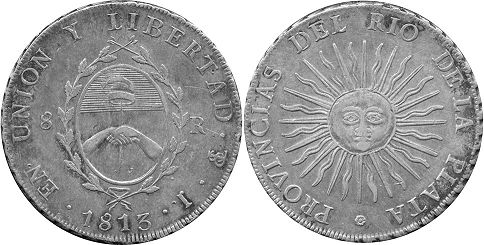 Argentina coin 8 reales 1813