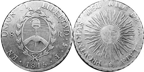 Argentina moneda 8 reales 1815