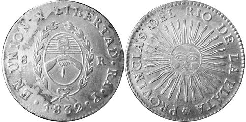 Argentina coin 8 reales 1832
