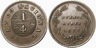 Argentina moneda Buenos Aires 1/4 real 1827