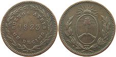 Argentina moneda Buenos Aires decimo 1823