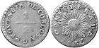 Argentina moneda Córdoba 1/2 real 1854